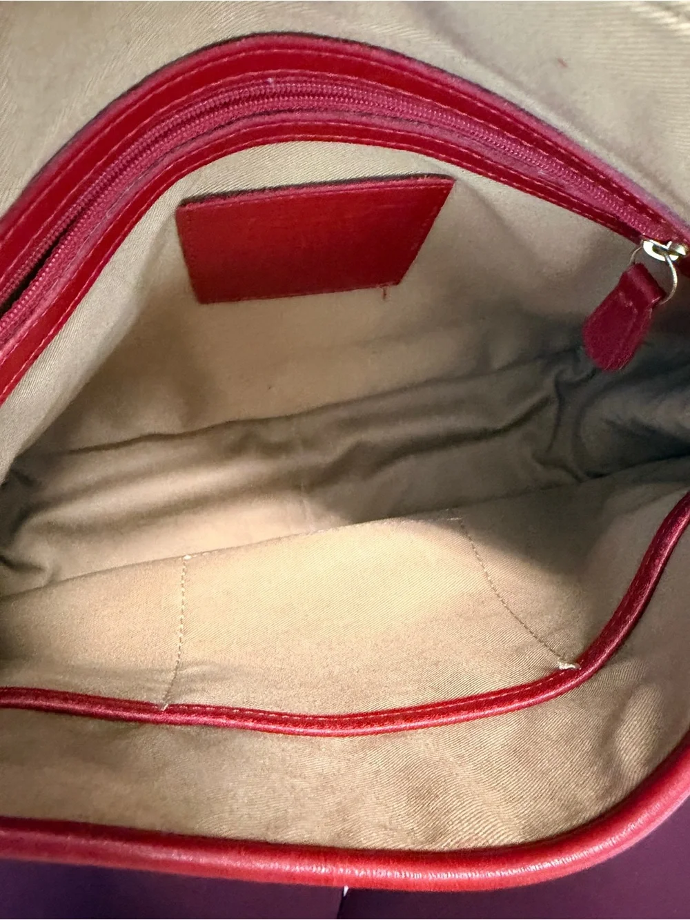 COACH VINTAGE  LEGACY CRESCENT RED LEATHER SADDLE BAG 9718 90s Purse - Picture 10 of 11